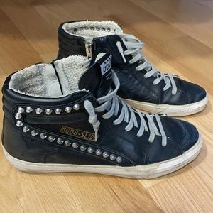 Golden Goose Black mid star studded. Size 39